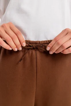 Outlet Rotholz Logo Sweatpants Bio Baumwolle - Braun