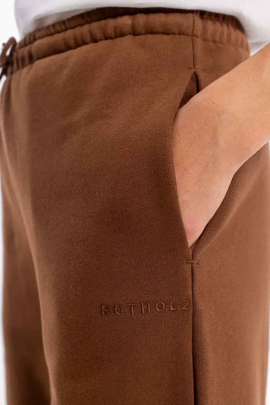 Outlet Rotholz Logo Sweatpants Bio Baumwolle - Braun