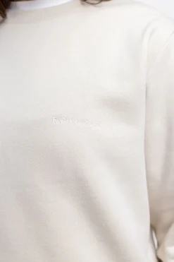 Online Rotholz Logo Sweatshirt Aus Bio-Baumwolle Creme