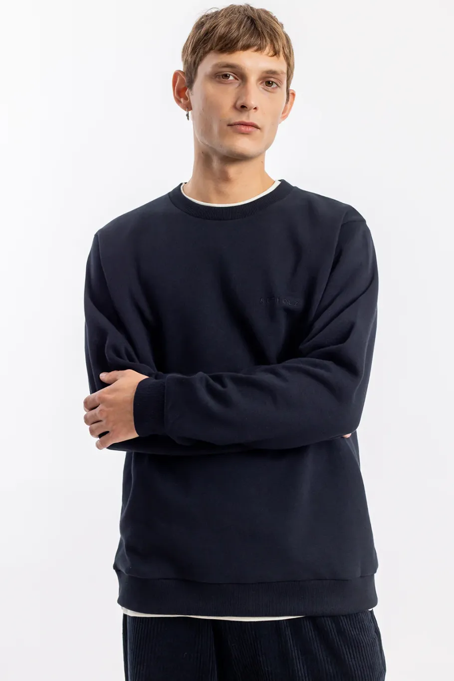 Clearance Rotholz Logo Sweatshirt Bio Baumwolle - Schwarz