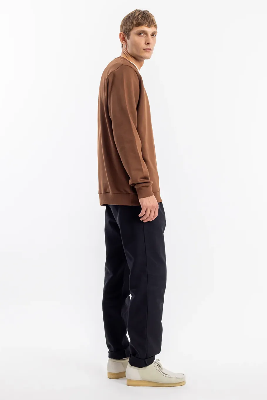 New Rotholz Logo Sweatshirt Bio Baumwolle - Braun