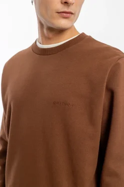 New Rotholz Logo Sweatshirt Bio Baumwolle - Braun