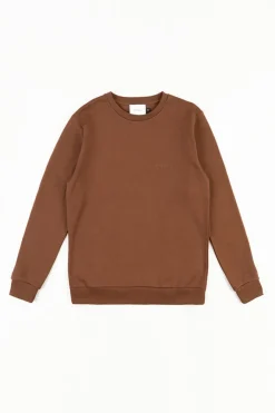 New Rotholz Logo Sweatshirt Bio Baumwolle - Braun