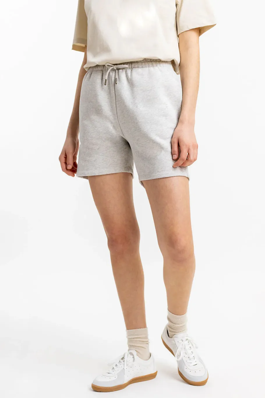 Sale Rotholz Logo Sweatshorts Aus Bio-Baumwolle Grau