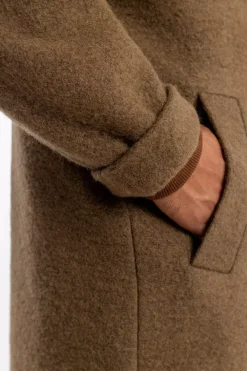 Clearance Rotholz Mantel Bio Wollmischung - Braun