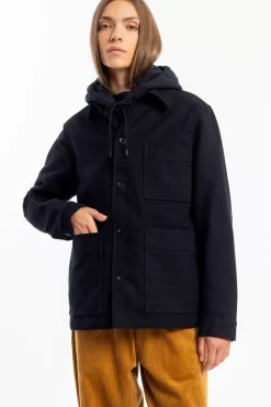 Outlet Rotholz Moleskin Jacke Bio Baumwolle - Schwarz