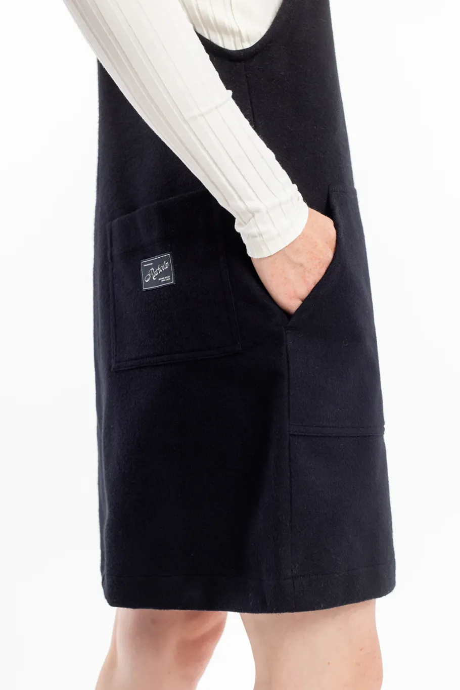 New Rotholz Moleskin Latzkleid Bio Baumwolle - Schwarz