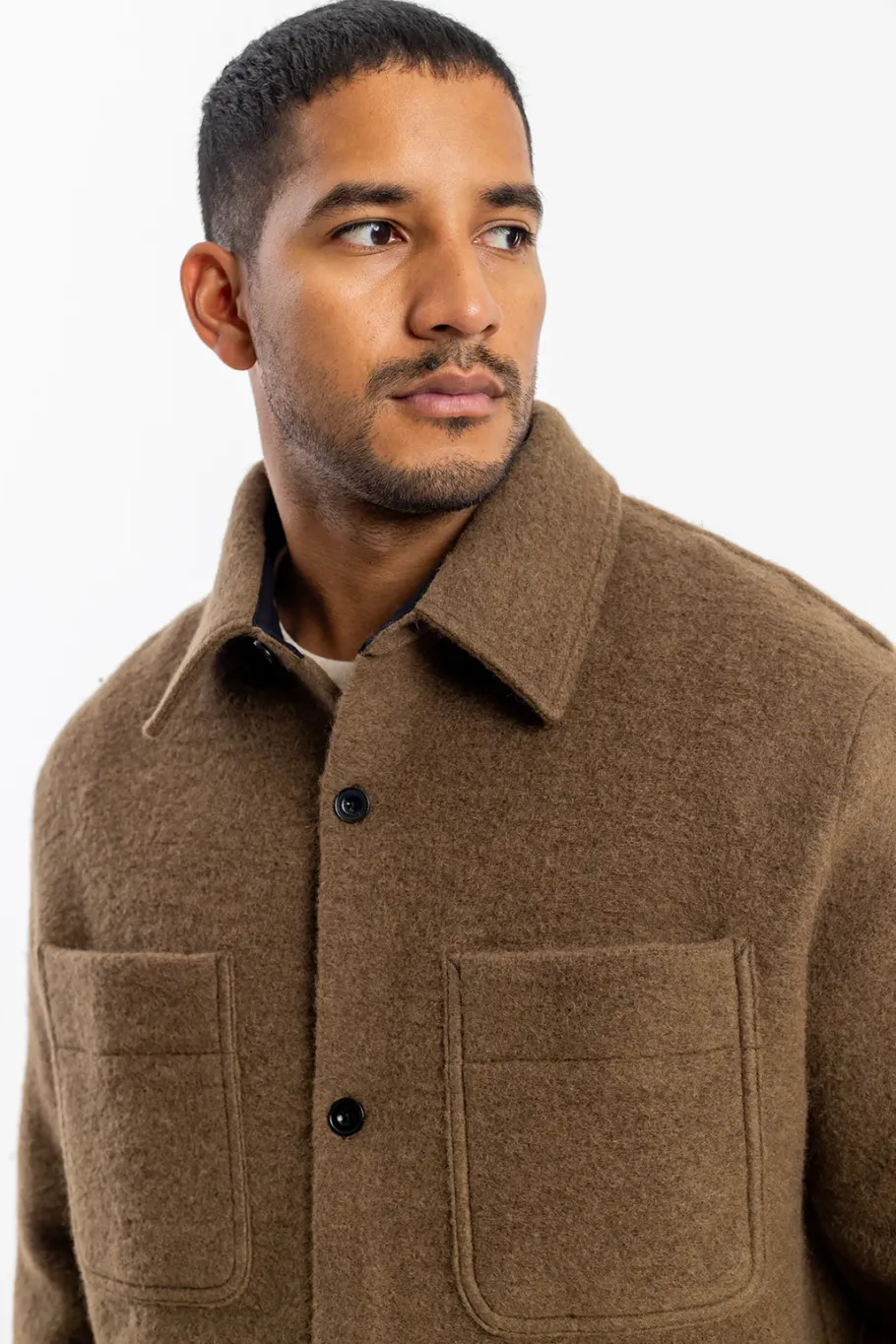 Rotholz Overshirt Bio Wollmischung - Braun