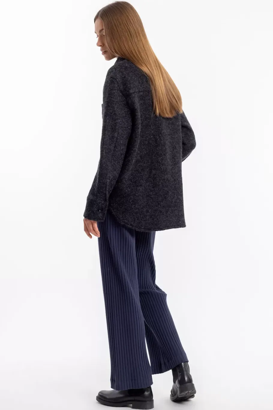 Best Rotholz Overshirt Bio Wollmischung - Anthrazit