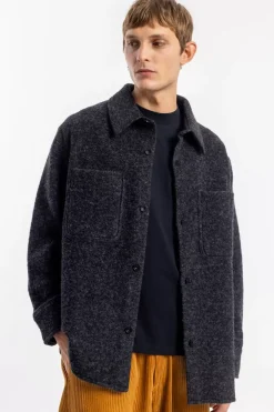 Clearance Rotholz Overshirt Bio Wollmischung - Anthrazit