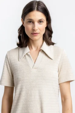 Outlet Rotholz Polo Kleid Aus Bio Frottee Creme