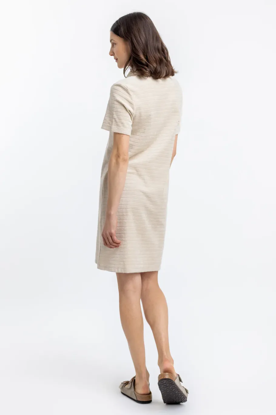 Outlet Rotholz Polo Kleid Aus Bio Frottee Creme