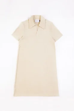 Outlet Rotholz Polo Kleid Aus Bio Frottee Creme