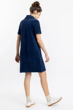 Rotholz Polo Kleid Aus Bio Frottee Blau