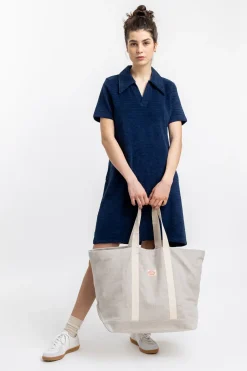 Rotholz Polo Kleid Aus Bio Frottee Blau