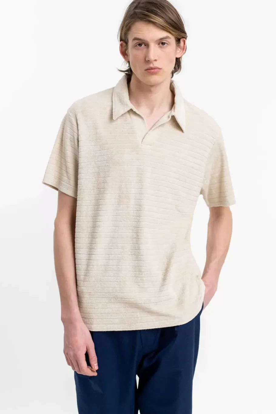 Discount Rotholz Polo Shirt Aus Bio Frottee Creme