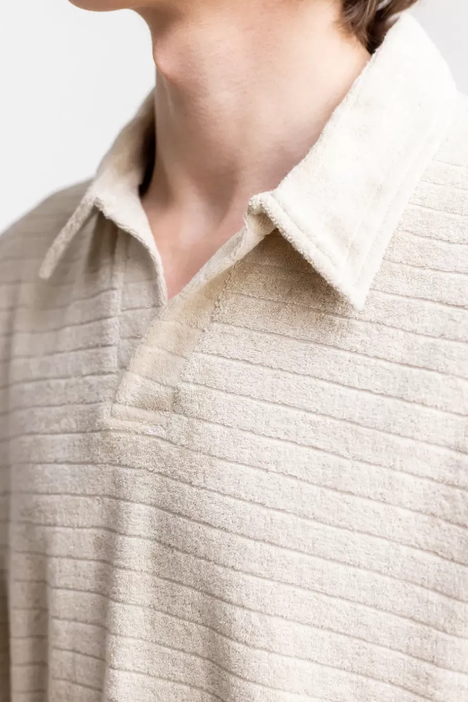 Hot Rotholz Polo Shirt Aus Bio Frottee Creme