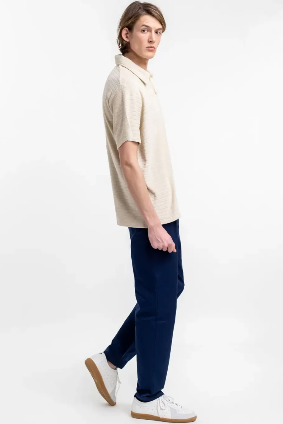Hot Rotholz Polo Shirt Aus Bio Frottee Creme