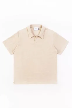 Hot Rotholz Polo Shirt Aus Bio Frottee Creme