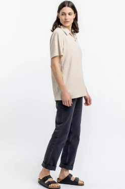 Best Rotholz Polo Shirt Aus Bio Frottee Creme
