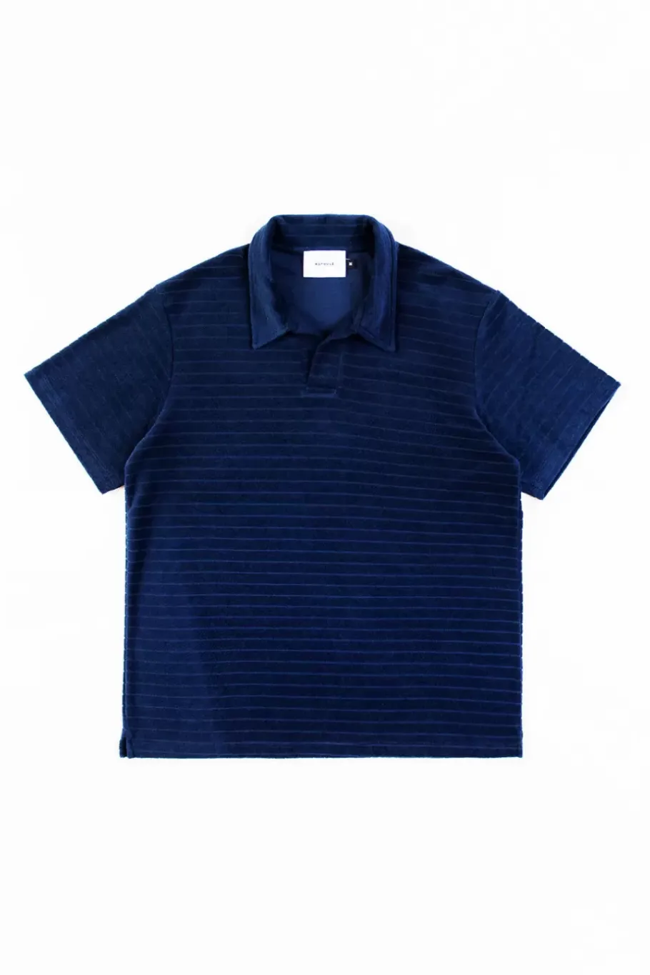 New Rotholz Polo Shirt Aus Bio Frottee Blau