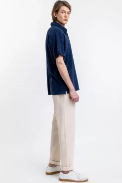 Hot Rotholz Polo Shirt Aus Bio Frottee Blau
