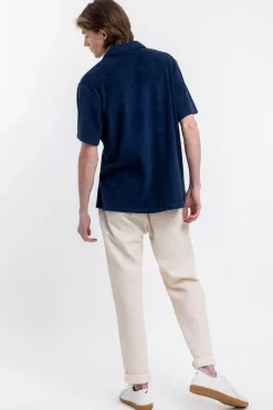 Hot Rotholz Polo Shirt Aus Bio Frottee Blau