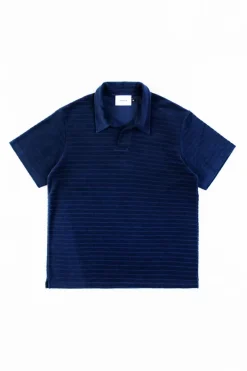 Hot Rotholz Polo Shirt Aus Bio Frottee Blau