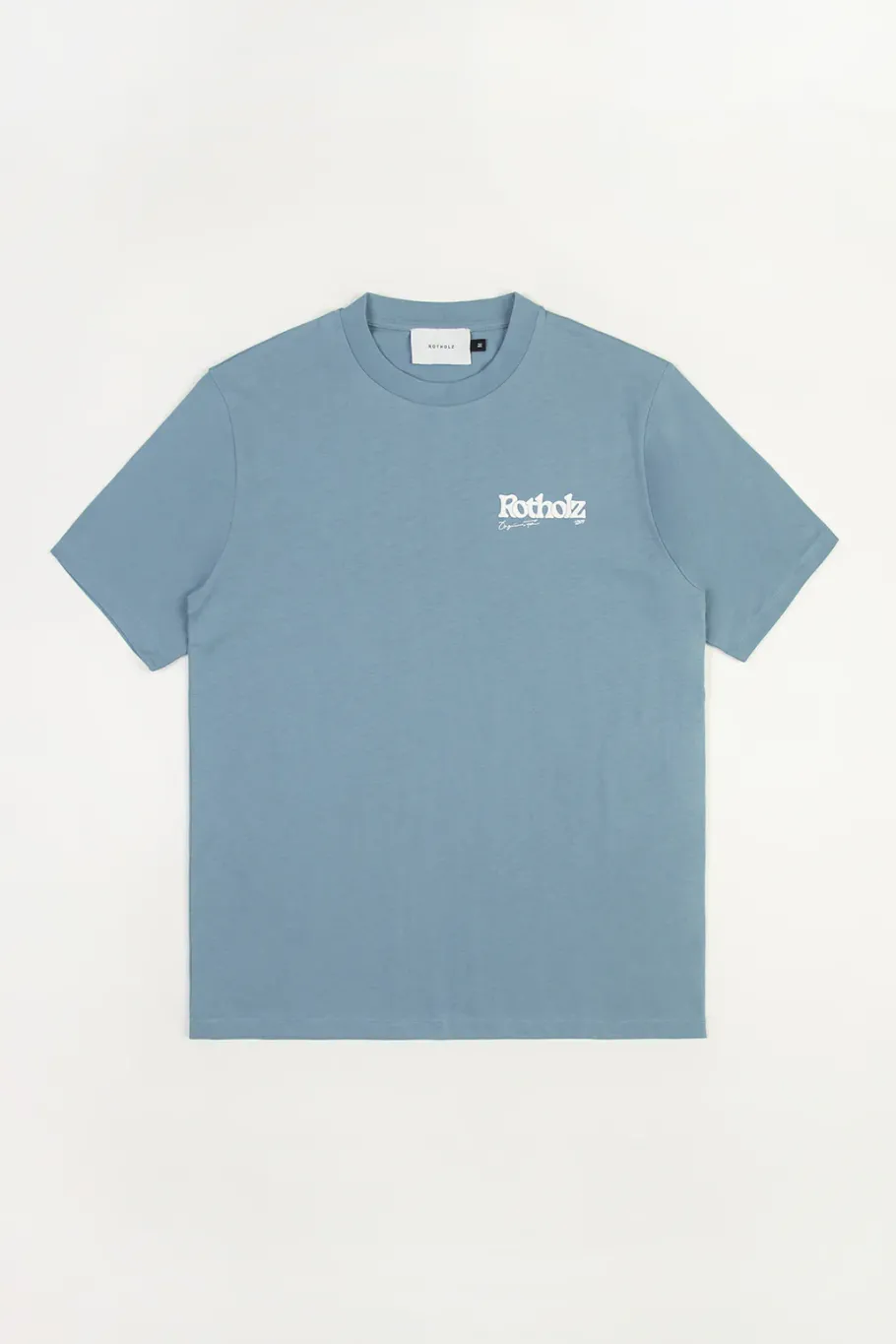 Outlet Rotholz Retro Logo T-Shirt Bio Baumwolle - Hellblau