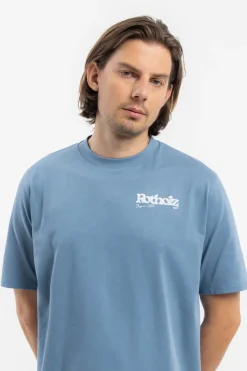 Online Rotholz Retro Logo T-Shirt Bio Baumwolle - Hellblau