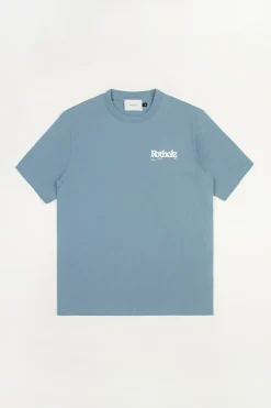 Online Rotholz Retro Logo T-Shirt Bio Baumwolle - Hellblau