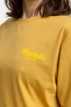 Outlet Rotholz Retro Logo T-Shirt Senfgelb