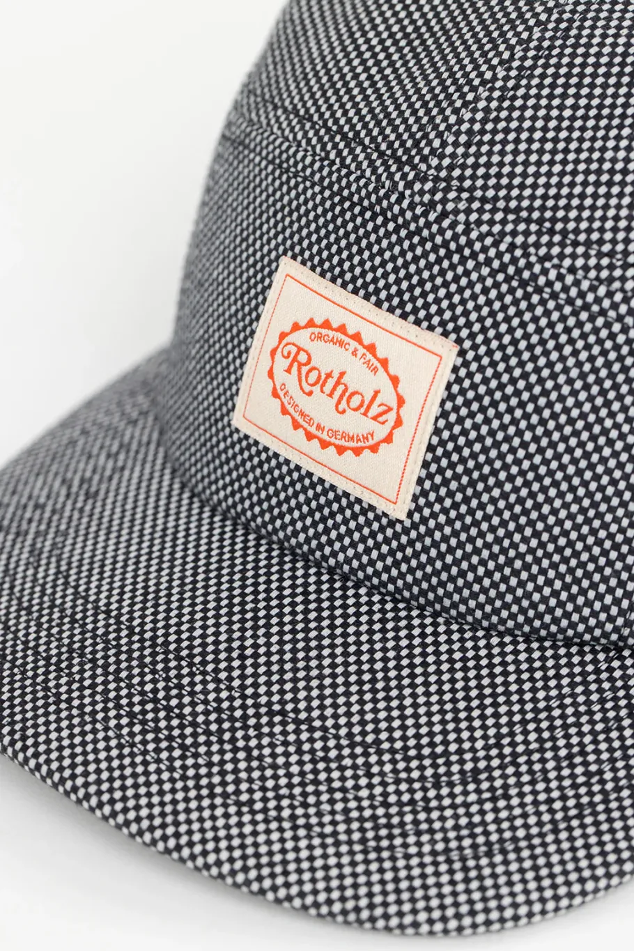 Outlet Rotholz Retro 5-Panel Cap Schwarz Kariert