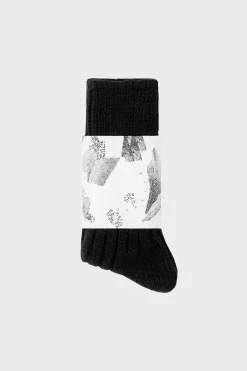 Clearance Rotholz Schwere Socken Schurwolle - Schwarz