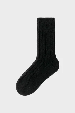 Online Rotholz Schwere Socken Schurwolle - Schwarz