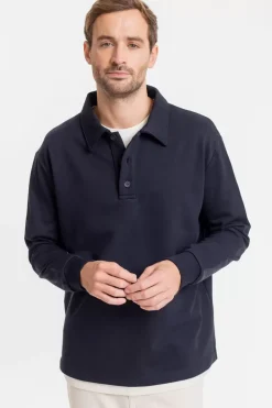 Outlet Rotholz Schweres Polo Sweatshirt Aus Bio-Baumwolle Schwarz