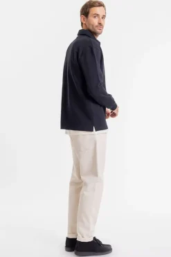 Outlet Rotholz Schweres Polo Sweatshirt Aus Bio-Baumwolle Schwarz