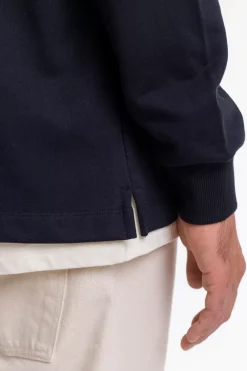 Outlet Rotholz Schweres Polo Sweatshirt Aus Bio-Baumwolle Schwarz