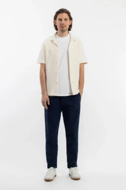 Outlet Rotholz Strick Bowling Shirt Bio Baumwolle - Creme