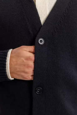 Discount Rotholz Strick Cardigan Wollmischung - Schwarz