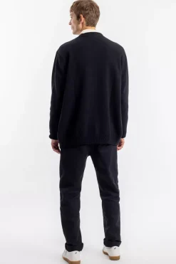 Discount Rotholz Strick Cardigan Wollmischung - Schwarz