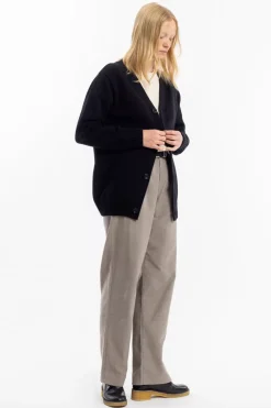Outlet Rotholz Strick Cardigan Wollmischung - Schwarz