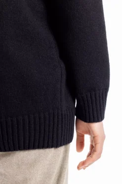 Outlet Rotholz Strick Cardigan Wollmischung - Schwarz