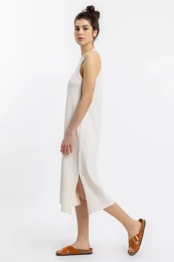 Online Rotholz Strick Kleid Aus Bio-Baumwolle Off-White