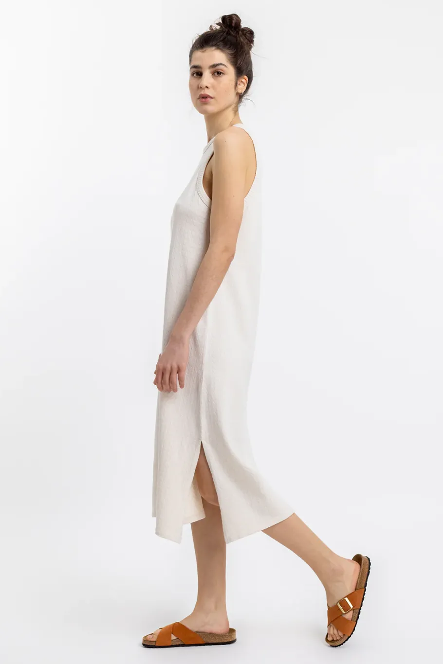 Online Rotholz Strick Kleid Aus Bio-Baumwolle Off-White