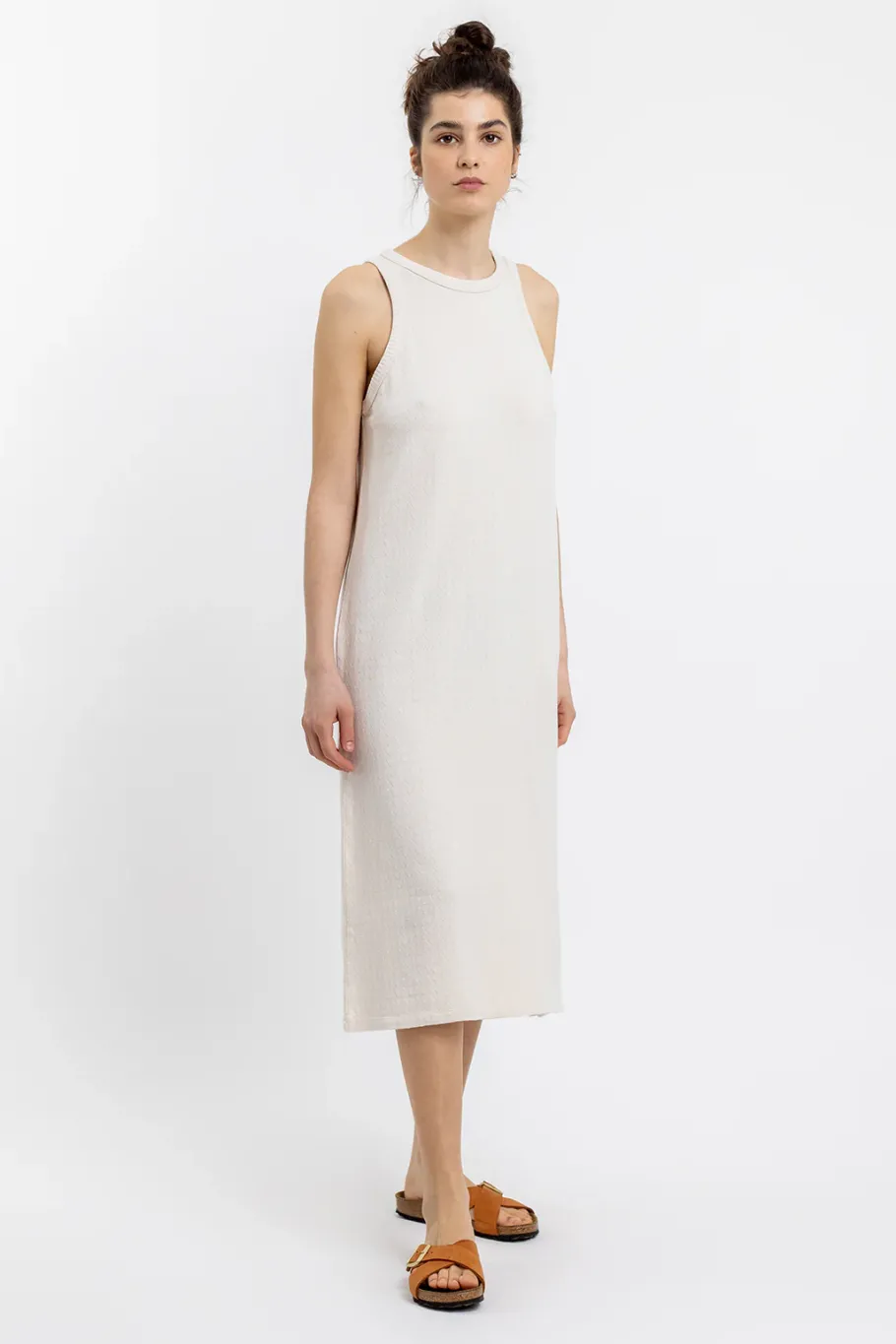 Online Rotholz Strick Kleid Aus Bio-Baumwolle Off-White