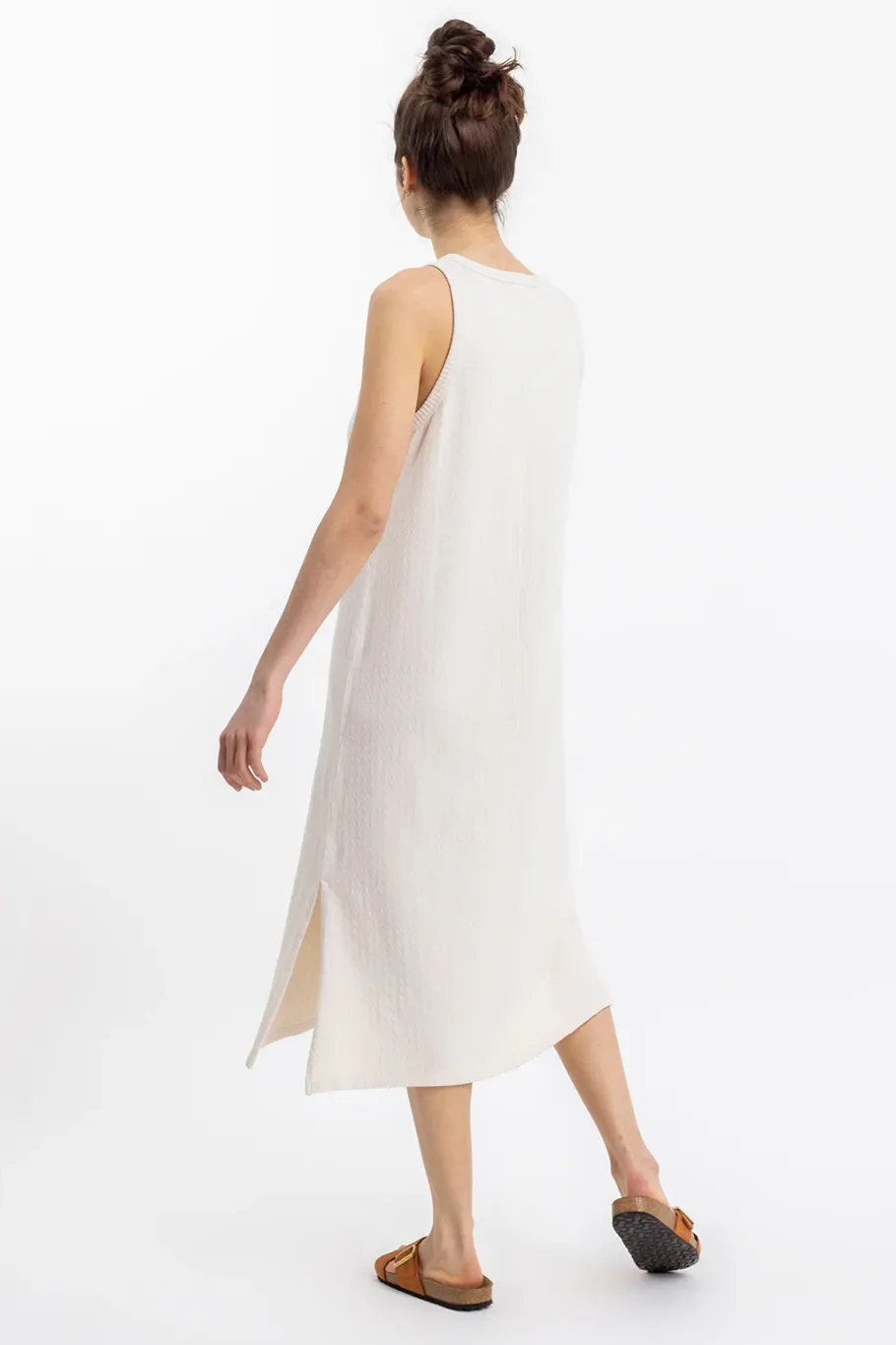 Online Rotholz Strick Kleid Aus Bio-Baumwolle Off-White