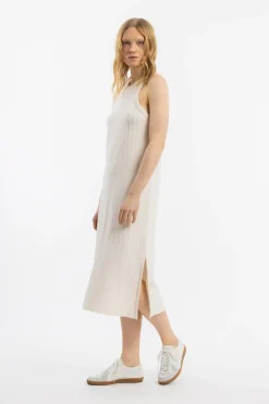 Sale Rotholz Strick Kleid Bio Baumwolle - Creme