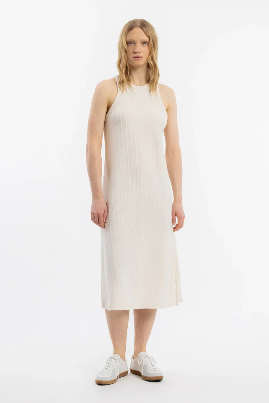 Sale Rotholz Strick Kleid Bio Baumwolle - Creme