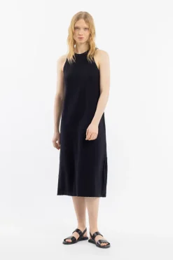 Best Rotholz Strick Kleid Bio Baumwolle - Schwarz